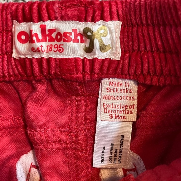 🆕 2006 OshKosh B'gosh Vivid Red Velvet Pants - Picture 3 of 7